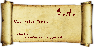 Vaczula Anett névjegykártya