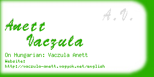 anett vaczula business card